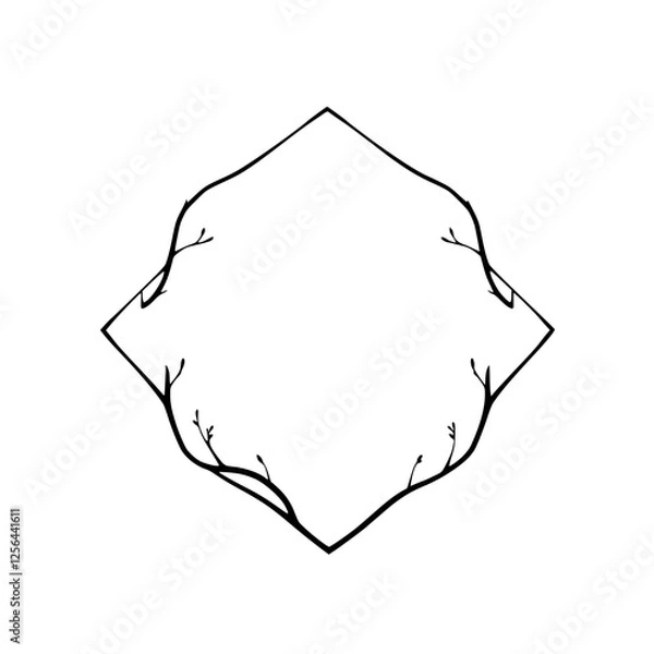 Fototapeta Diamon-shaped frame with the branches of a tree