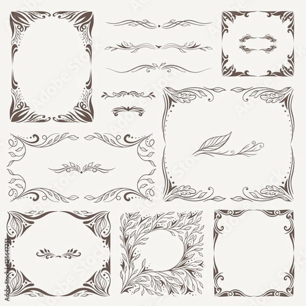 Obraz Vector Vintage Arabic Frames and Ornaments