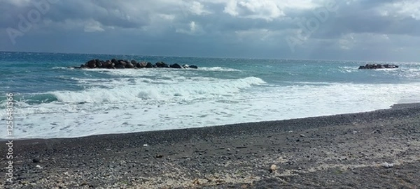 Fototapeta storm based on Santorini