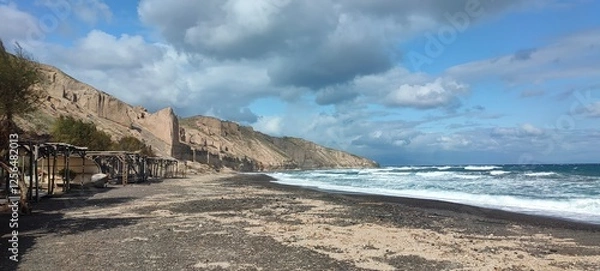 Fototapeta Monolithos beach based on Santorini Greece