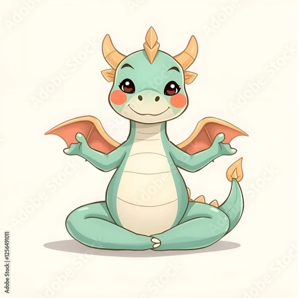 Obraz Cute little dragon sitting