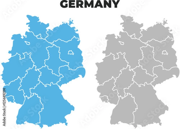 Obraz Germany simple maps flat illustration