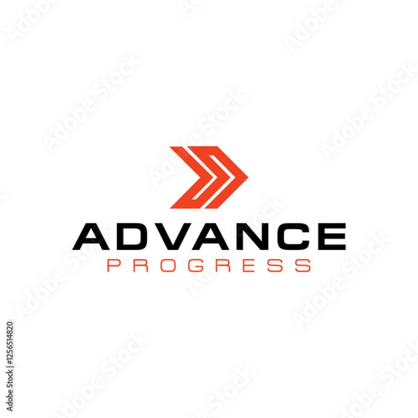Fototapeta Advance progress forward direction logo design symbolizes structured innovation and strategic movement with a bold, impactful brand identity corporate image editable vector.