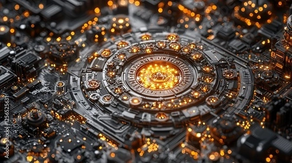 Fototapeta Futuristic circuit board technology