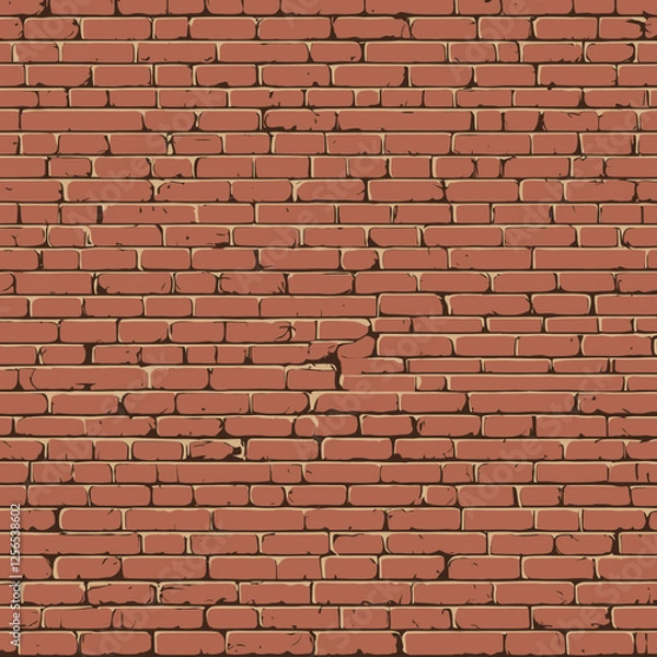 Fototapeta Seamless vintage brick wall background with a detailed texture. Perfect for architectural designs, backgrounds, and urban-style projects.