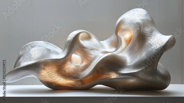 Fototapeta Abstract sculpted lamp, modern art, interior design, exhibition, use in home decor or gallery