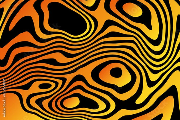 Fototapeta Abstract background with golden waves on a black background. Eps 10