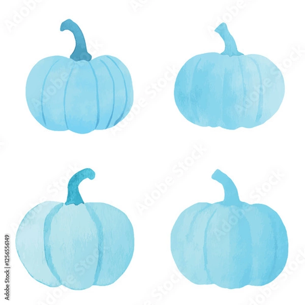 Obraz Pumpkin watercolor hand drawn set