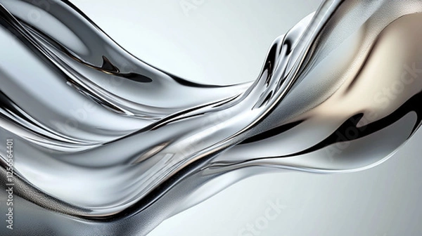 Obraz Minimalist Futuristic Liquid-Metal Background with Soft Gradients