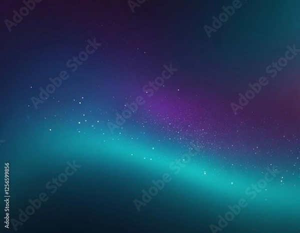 Obraz Dreamy abstract background with shimmering stars in deep purple and teal hues.