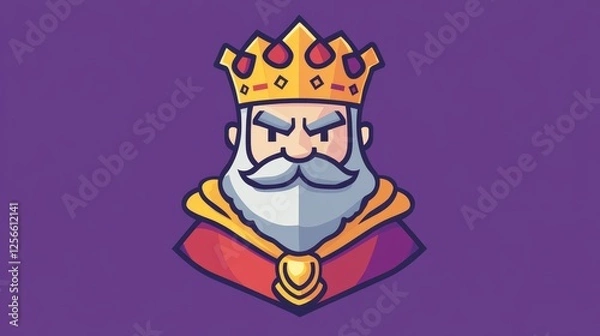 Obraz simple flat vector luxury drown king on purple background