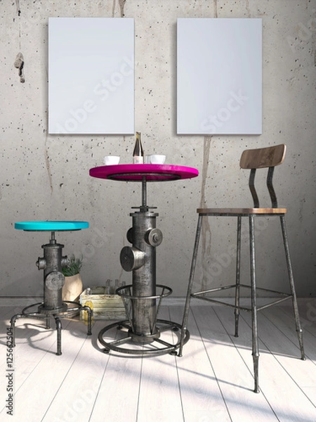 Fototapeta Modern bright interior . 3D render
