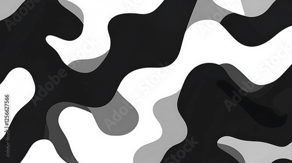 Obraz Abstract grayscale flowing wave pattern design