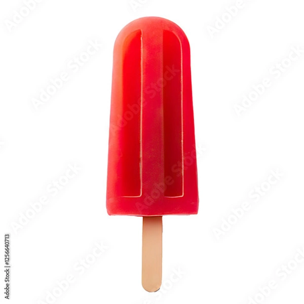 Obraz Red ice cream on white background. Generative Ai.