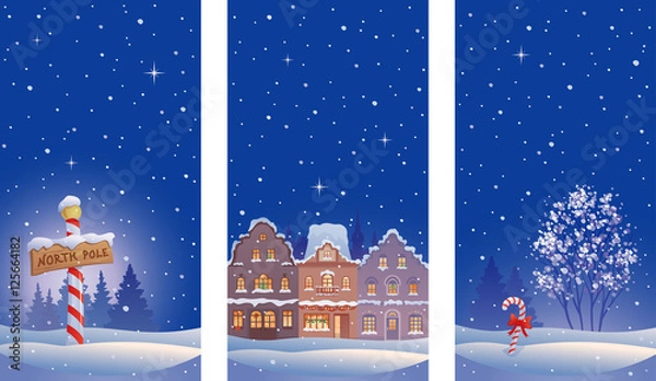 Obraz Xmas night vertical banners