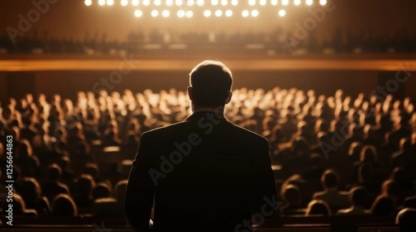 Fototapeta A pastor preaching to a large congregation