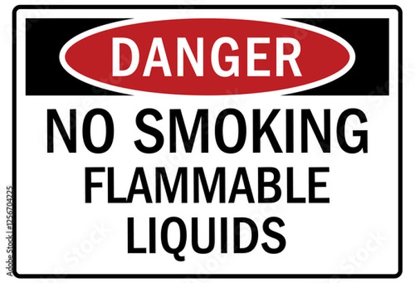 Fototapeta No smoking sign flammable liquids