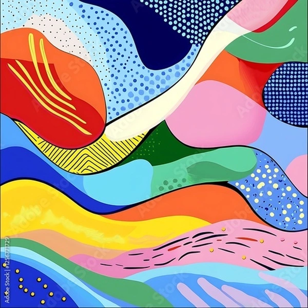 Fototapeta Abstract colorful shapes background design for creative use