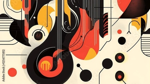 Obraz Abstract art design; colorful shapes; dynamic composition; suitable for background use