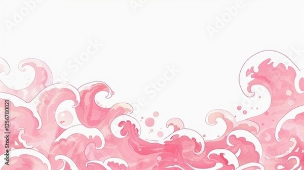 Fototapeta 可愛いピンクの波の背景11
