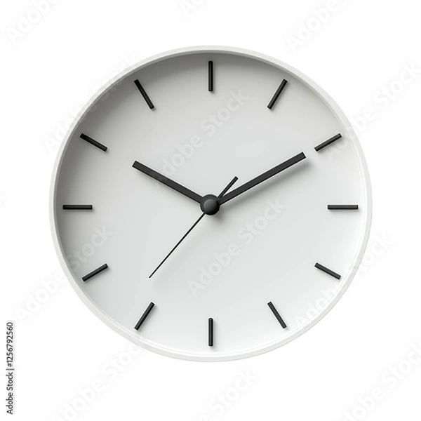 Obraz Simple Wall Clock Cutout with Shadow for Time and Interior Design, isolated on transparent background png 