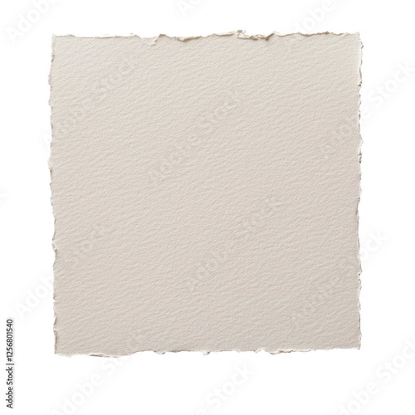 Fototapeta Blank torn edge textured paper sheet with a rough surface and natural fiber appearance. Suitable for design projects, scrapbooking, or background use. Isolated on transparent background, png.