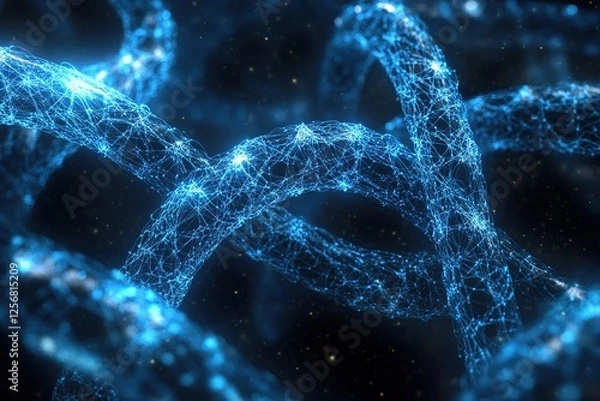 Fototapeta Exploring Intricate Network Structures: A Visual Journey into Complex Systems and Connectivity, Unveiling Patterns in Digital Worlds