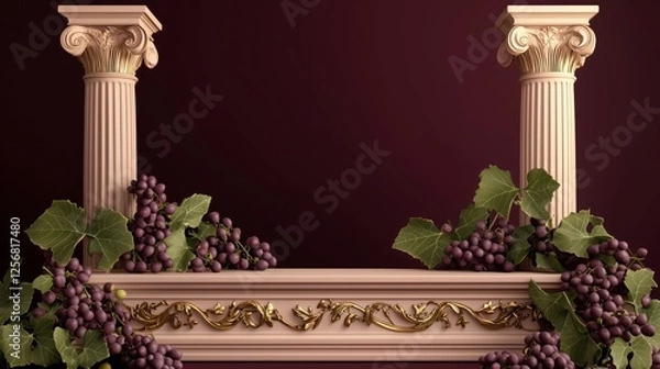 Fototapeta Classic Greco-Roman Inspired Empty Podium with Decorative Elements