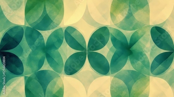 Obraz Abstract Green and Beige Circular Pattern Design