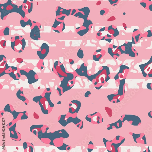Fototapeta Pink organic camouflage -  seamless vector pattern