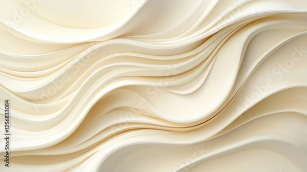 Fototapeta Abstract Creamy Wave Background: Elegant, Smooth, and Luxurious Beige Curves