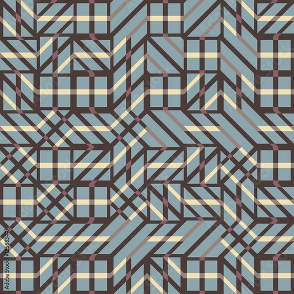 Fototapeta Abstract seamless vector pattern of intersecting diagonal ornaments