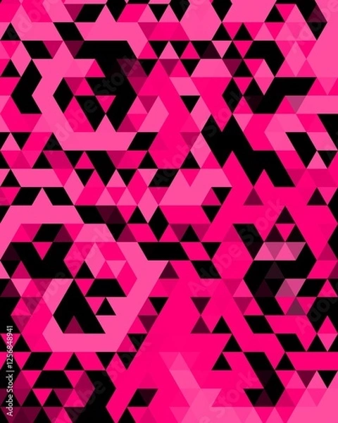 Obraz abstract triangle black and pink background