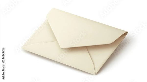 Fototapeta Blank Beige Envelope on White Background