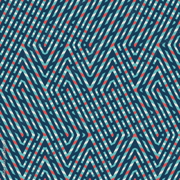 Fototapeta Abstract seamless vector pattern of intersecting diagonal orname