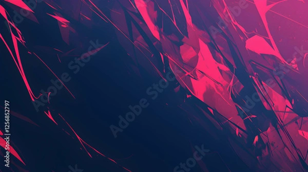 Fototapeta Abstract Pink Geometric Shapes on Dark Blue Gradient Background Design