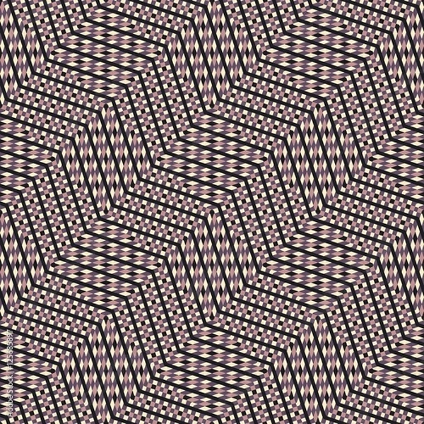 Fototapeta Abstract seamless vector pattern of intersecting diagonal orname