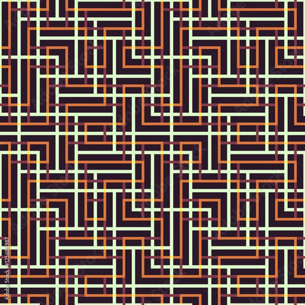 Fototapeta Abstract seamless vector pattern of intersecting square ornament