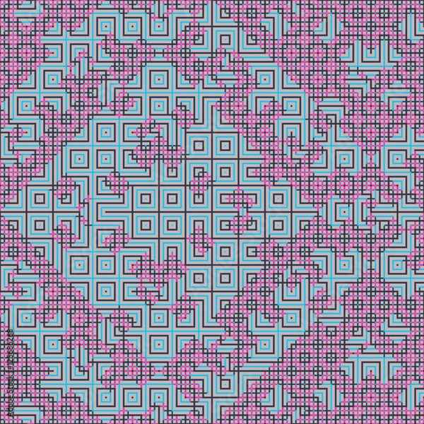 Fototapeta Abstract seamless vector pattern of intersecting square ornaments