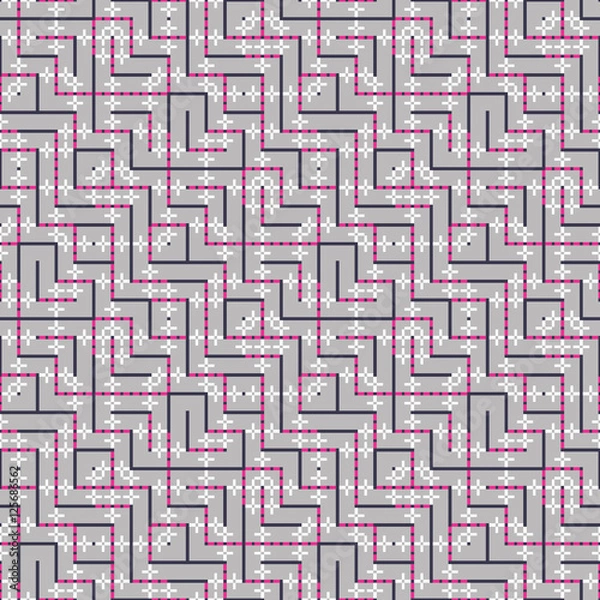 Fototapeta Abstract seamless vector pattern of intersecting square ornament