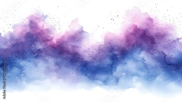 Fototapeta Abstract watercolor design featuring soft purple and blue hues blending seamlessly, ideal for backgrounds