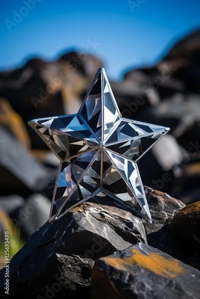 Fototapeta Star-Shaped Object on Rocks