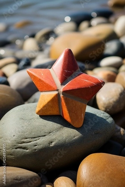 Fototapeta Star-Shaped Object on Rocks