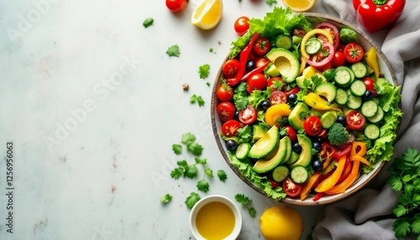 Fototapeta Mouthwatering Colorful Salads: Nutritional Options for a Balanced Diet