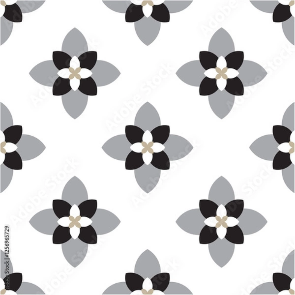 Fototapeta Seamless fabric of flowers pattern, like illustration. Suit for package design, wallpaper, fashion print, Housing wallpaper, arty-crafty.
