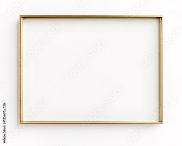 Obraz gold picture frame mockup on white wall