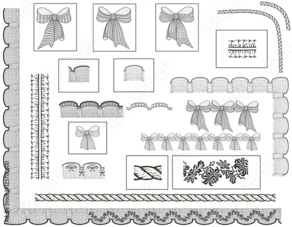 Obraz Set of brushes borders