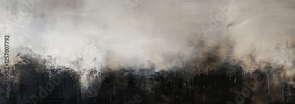 Fototapeta Abstract Painting In Shades Of Grey And Black. Modern Art Texture. Dramatic. Perfect For Backgrounds And Designs.