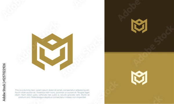 Fototapeta Initials M logo design. Initial Letter Logo. Innovative high tech logo template.	
