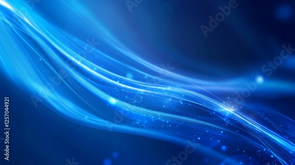 Fototapeta Dynamic blue waves flowing across screen digital art abstract background motion design vivid color palette aesthetic appeal